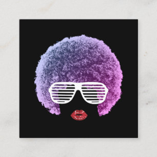 Carte De Visite Carré Styliste de mode Afro Hair Beauty Girl