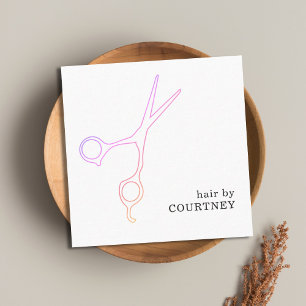 Carte De Visite Carré Styliste minimaliste de cheveux blancs roses