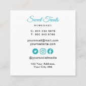 Carte De Visite Carré Sucre de boulangerie (Dos)