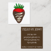 Carte De Visite Carré Sucres de fraise chocolatier pâtisserie (Devant / Derrière)