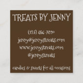 Carte De Visite Carré Sucres de fraise chocolatier pâtisserie (Dos)