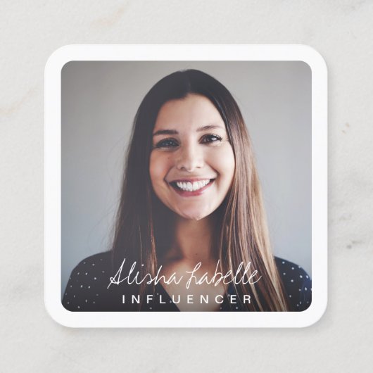 Carte De Visite Carré Suivez-moi, Aquarelle minimale et Abstraite (Dos)