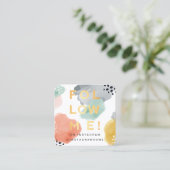 Carte De Visite Carré Suivez-moi, Aquarelle minimale et Abstraite (Debout devant)