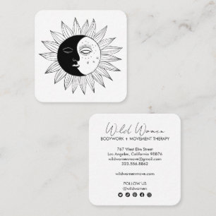 Carte De Visite Carré Sun & Moon Elegant Boho Line Art Social Media Icon
