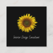 Carte De Visite Carré Sunflower QR code Interior Designer Black White  (Devant)
