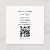 Carte De Visite Carré Sunflower QR code Interior Designer Rustic Wood (Dos)