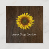 Carte De Visite Carré Sunflower QR code Interior Designer Rustic Wood (Devant)