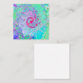 Carte De Visite Carré Super Abstrait rose rétro et vert (Devant / Derrière)
