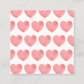 Carte De Visite Carré Super Maman texte dans le coeur rose, la conceptio (Dos)