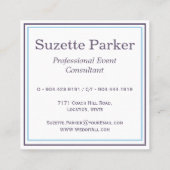 Carte De Visite Carré Superbe blanche Calla Lilies Planificateur d'événe (Dos)