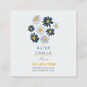 Carte De Visite Carré Superbe Marine Jaune Blanc Classique Fleurs de mar (Dos)