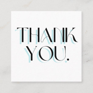 Carte De Visite Carré Support Merci bleu clair