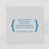 Carte De Visite Carré Supports / Logo d'avion (Dos)