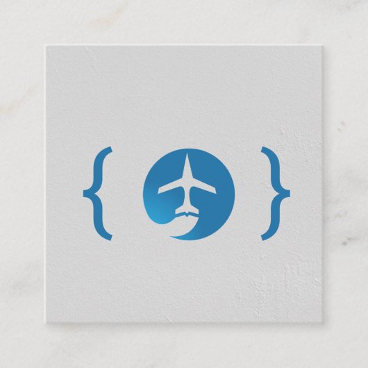 Carte De Visite Carré Supports / Logo d'avion (Devant)