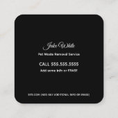 Carte De Visite Carré Suppression des déchets d'animaux domestiques (Dos)