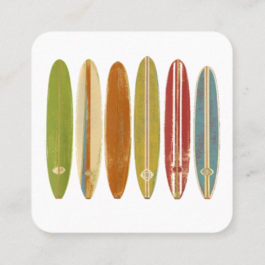 Carte De Visite Carré Surf de Longboard (Dos)