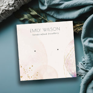 Carte De Visite Carré Surface d'affichage Abstraite de l'aquarelle or Bl