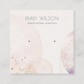 Carte De Visite Carré Surface d'affichage Abstraite de l'aquarelle or Bl (Devant)