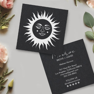 Carte De Visite Carré Sweet Sunshine Boho Line Art Grey Social Media
