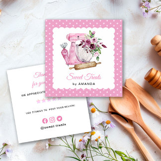 Carte De Visite Carré Sweet Treats Pink Thank you