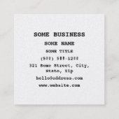 CARTE DE VISITE CARRÉ SYMBOLE D'ANNEAU BENZENE (Dos)