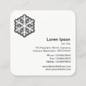 Carte De Visite Carré Symbole de flocon de neige (Dos)