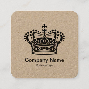 Carte De Visite Carré Symbole de la Couronne - Kraft