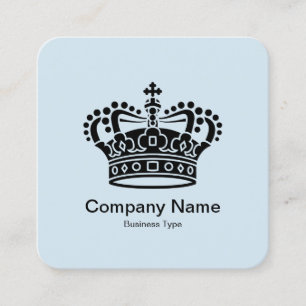Carte De Visite Carré Symbole de la couronne - Noir sur bleu pâle