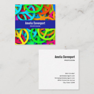 Carte De Visite Carré SYMBOLE DE LA PAIX Motif Super 60 VIBE