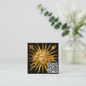 Carte De Visite Carré Symbole de Louis XIV le Roi Soleil - Code QR (Debout devant)