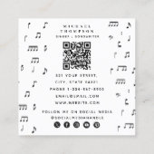 Carte De Visite Carré Symbole de notes musicales en noir et blanc QR Cod (Dos)