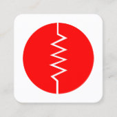 Carte De Visite Carré Symbole de résistance cerclé - Rouge et blanc (Devant)