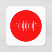 Carte De Visite Carré Symbole des piles cerclées - rouge et blanc (Devant)