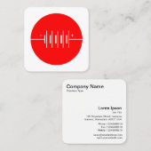 Carte De Visite Carré Symbole des piles cerclées - rouge et blanc (Devant / Derrière)