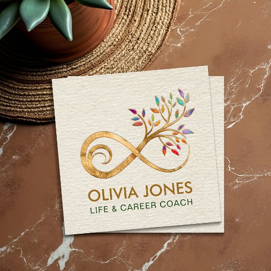 Carte De Visite Carré Symbole d'infini - Branche de l'arbre