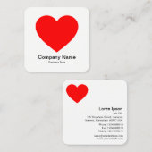Carte De Visite Carré Symbole du coeur (Devant / Derrière)