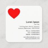 Carte De Visite Carré Symbole du coeur (Dos)