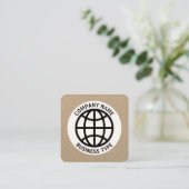 Carte De Visite Carré Symbole du monde - Kraft (Debout devant)