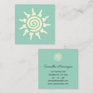 Carte De Visite Carré Symbole du Soleil Spirituel - Spirale d'Énergie 9