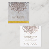 Carte De Visite Carré Symbole d'univers de mandala avec le bord (Devant / Derrière)