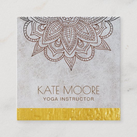 Carte De Visite Carré Symbole d'univers de mandala avec le bord (Devant)