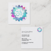 Carte De Visite Carré *~* Symbole Lotus Mandala Om Aum (Devant / Derrière)