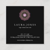 Carte De Visite Carré Symbole Lotus Mandala Om de guérison énergétique m (Dos)