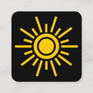Carte De Visite Carré Symbole Sun 01 - Ambre sur noir