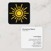 Carte De Visite Carré Symbole Sun 01 - Ambre sur noir (Devant / Derrière)