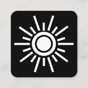Carte De Visite Carré Symbole Sun 01 - Blanc sur noir