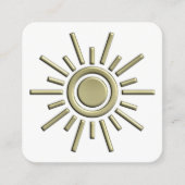 Carte De Visite Carré Symbole Sun 01 - Or (Devant)