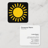 Carte De Visite Carré Symbole Sun 02 - Ambre sur noir (Devant / Derrière)
