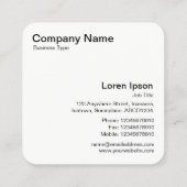 Carte De Visite Carré Symbole Sun 02 - Noir sur blanc (Dos)