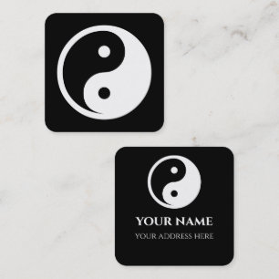 Carte De Visite Carré Symbole Yin Yang - tatouage solide design 2